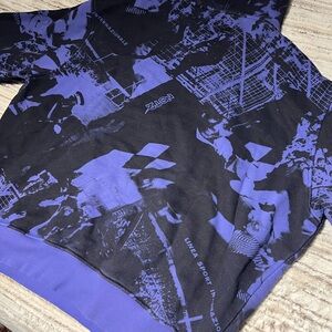 Sergio Tacchini Graphic Hoodie in Black and Blue